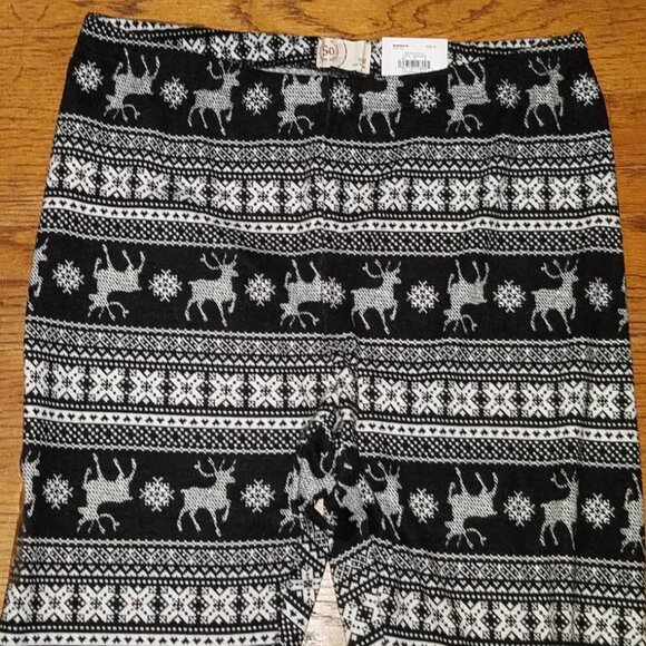 NEW Authentic American Heritage SO Holiday Leggings Black Reindeer Mid Rise MED - Picture 4 of 7